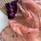 Wari Chiffon Silk Saree with Cutdana Work