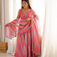 Watercolor Print Mirror Anarkali
