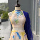 Watercolor Print Organza Lehenga Set