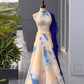 Watercolor Print Organza Lehenga Set