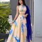 Watercolor Print Organza Lehenga Set