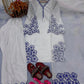 White & Blue Embroidered Crepe Suit with Farshi Plazzo & Organza Dupatta – Summer Festive Wear