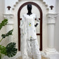 White Chanderi Thread Work Suit Set