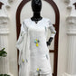 White Chanderi Thread Work Suit Set