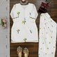 White Chanderi Thread Work Suit Set