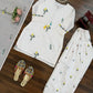 White Chanderi Thread Work Suit Set