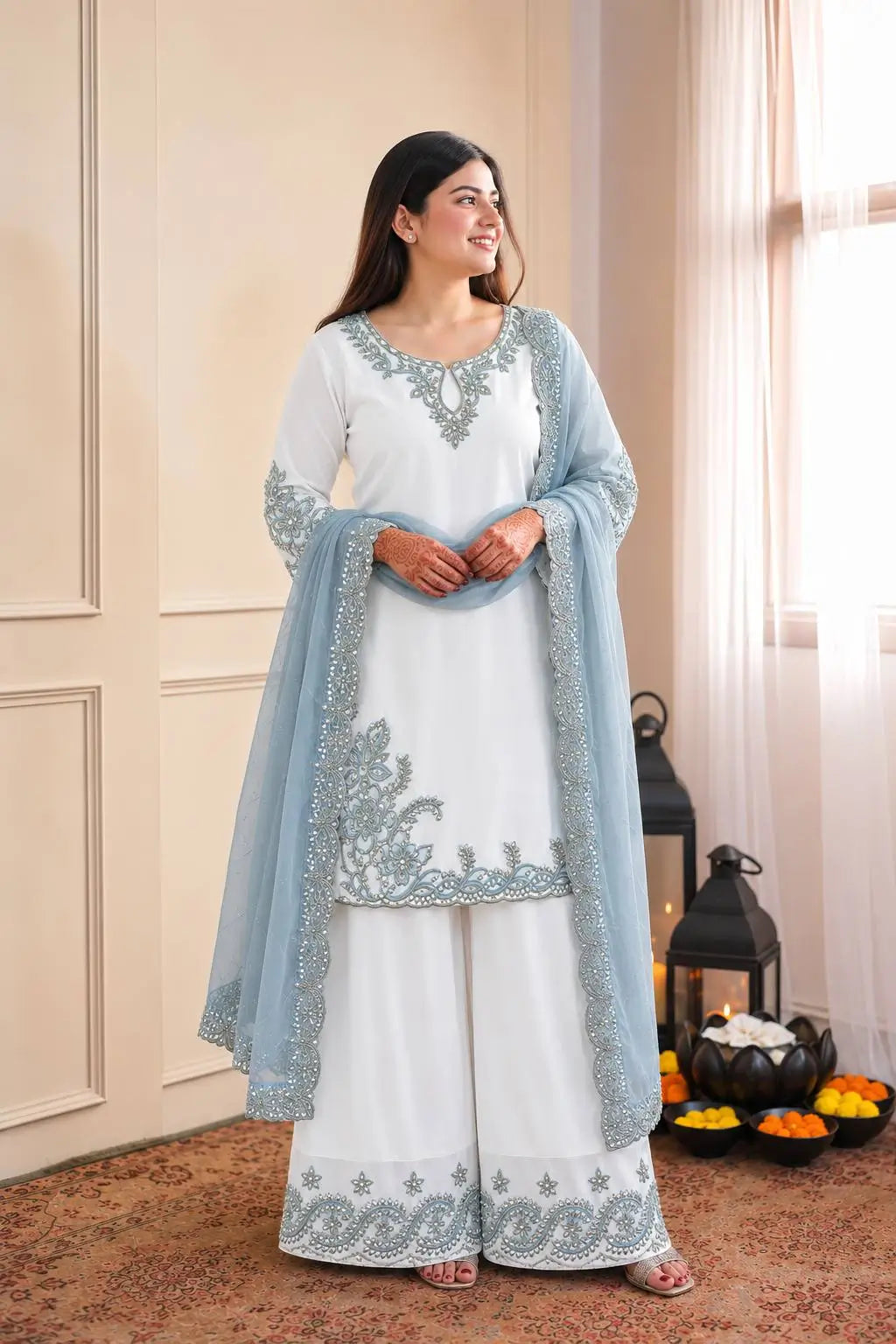 White Cutwork Embroidered Kurti