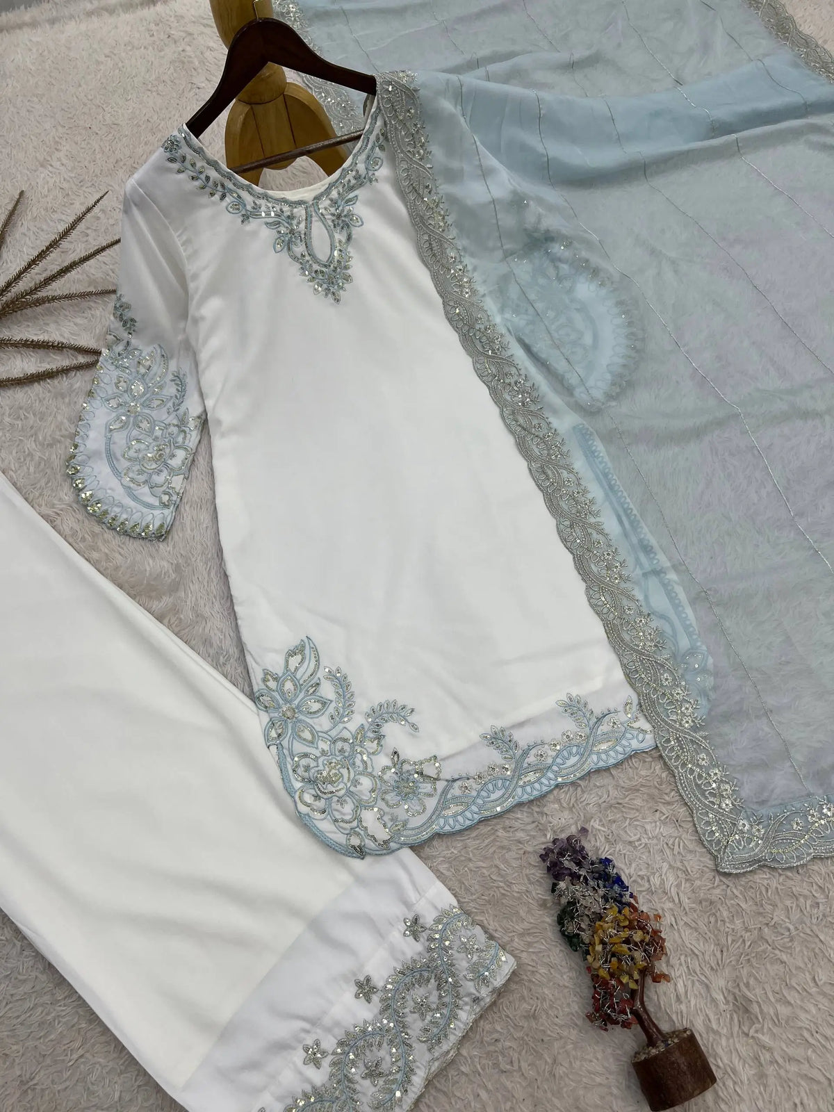 White Cutwork Embroidered Kurti