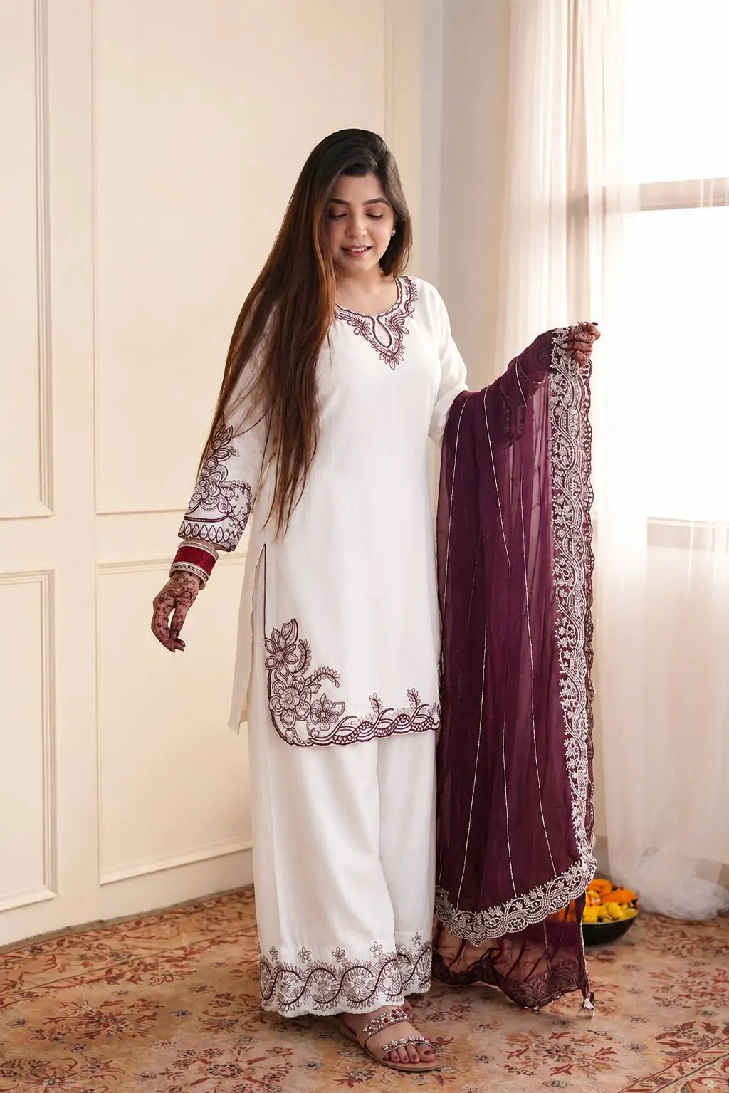 White Cutwork Embroidered Kurti