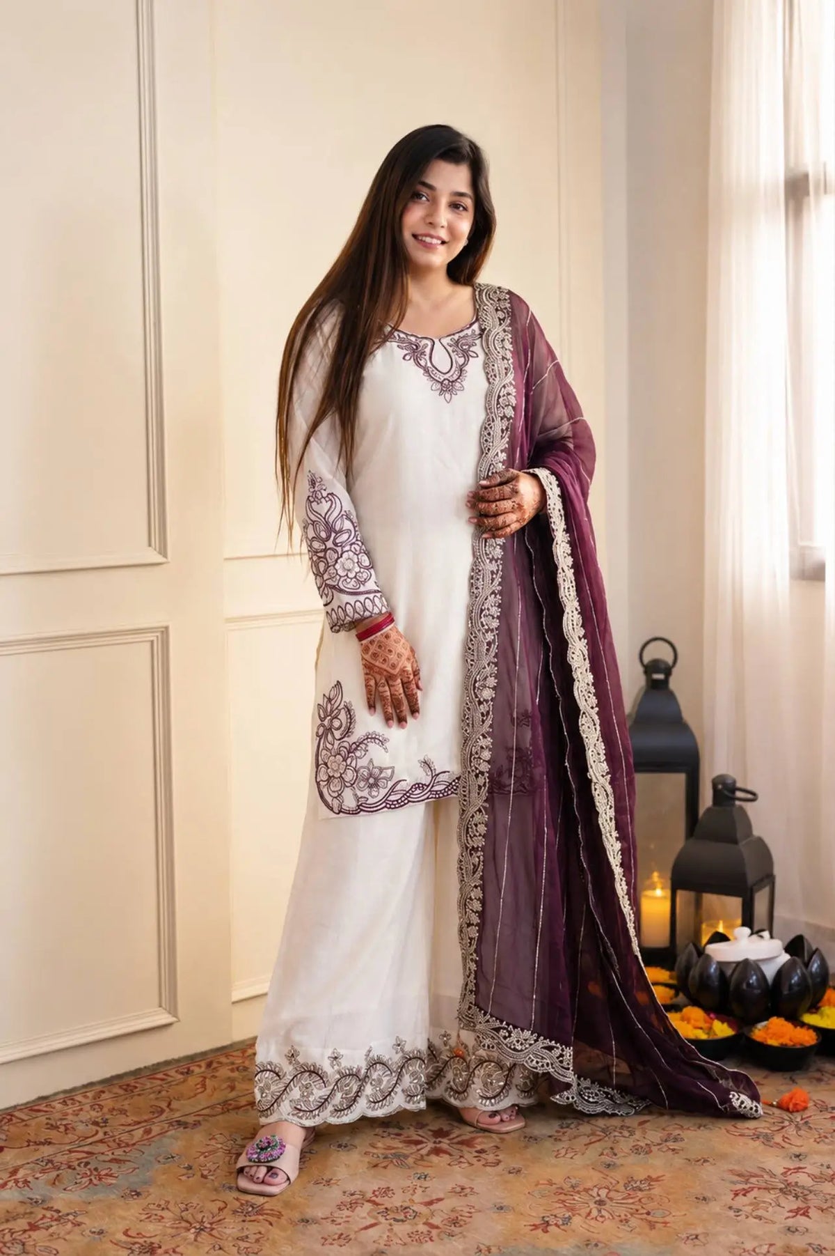 White Cutwork Embroidered Kurti