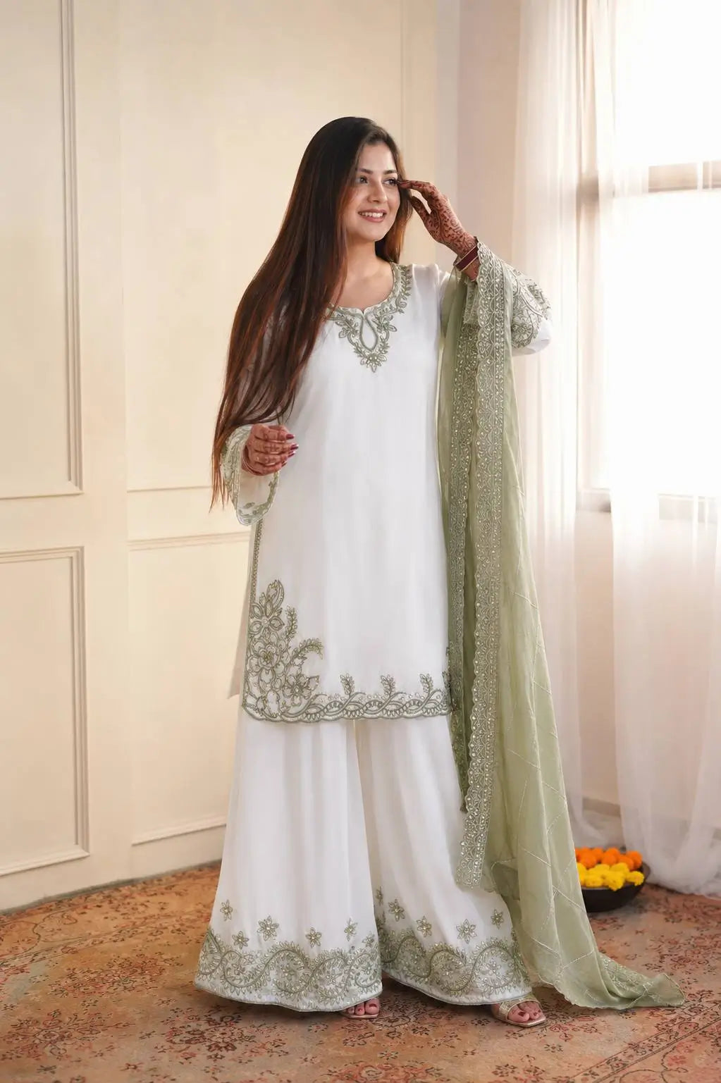 White Cutwork Embroidered Kurti