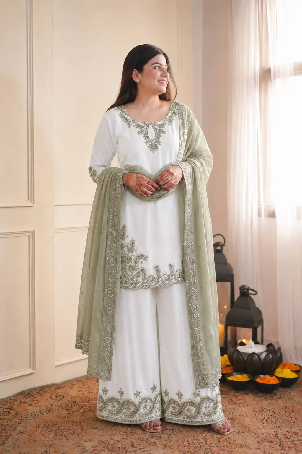 White Cutwork Embroidered Kurti