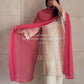 White Faux Georgette Embroidered Suit with Pink Dupatta & Plazzo – Festive Collection