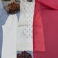 White Faux Georgette Embroidered Suit with Pink Dupatta & Plazzo – Festive Collection