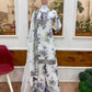 White Floral Georgette Kurta Palazzo Set