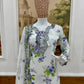 White Floral Georgette Kurta Palazzo Set