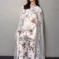 White Floral Georgette Kurta Palazzo Set