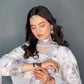 White Floral Georgette Kurta Palazzo Set
