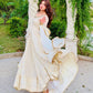 White Fox Georgette Anarkali Gown with Pant & Dupatta | Real Mirror & Sequin Embroidery
