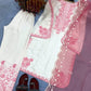 White Roman Glass Embroidery Suit with Dupatta