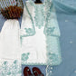 White Roman Glass Embroidery Suit with Dupatta