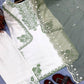 White Roman Glass Embroidery Suit with Dupatta