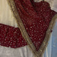 White and Maroon Faux Georgette Designer Maxi Anarkali Suit for Wedding and Festive Wear