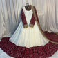 White and Maroon Faux Georgette Designer Maxi Anarkali Suit for Wedding and Festive Wear