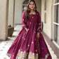 Wine Booti Border Anarkali