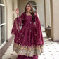 Wine Booti Border Anarkali