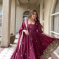 Wine Booti Border Anarkali