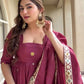 Wine Booti Border Anarkali