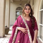 Wine Booti Border Anarkali