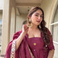 Wine Booti Border Anarkali