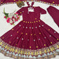 Wine Booti Border Anarkali