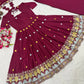 Wine Booti Border Anarkali