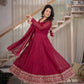 Wine Border Embroidered Anarkali