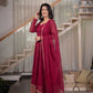Wine Border Embroidered Anarkali