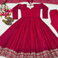 Wine Border Embroidered Anarkali