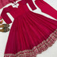 Wine Border Embroidered Anarkali