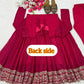 Wine Border Embroidered Anarkali