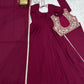 Wine Embroidered Jacket Anarkali