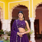 Wine Fendi Silk Sequin Lehenga Set