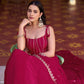 Wine Fendi Silk Sequin Lehenga Set