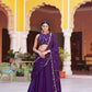 Wine Fendi Silk Sequin Lehenga Set