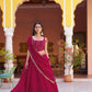 Wine Fendi Silk Sequin Lehenga Set