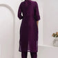 Wine Floral Vine Kurta