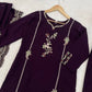 Wine Floral Vine Kurta