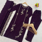 Wine Floral Vine Kurta