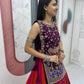 Wine Folk Shrug Lehenga